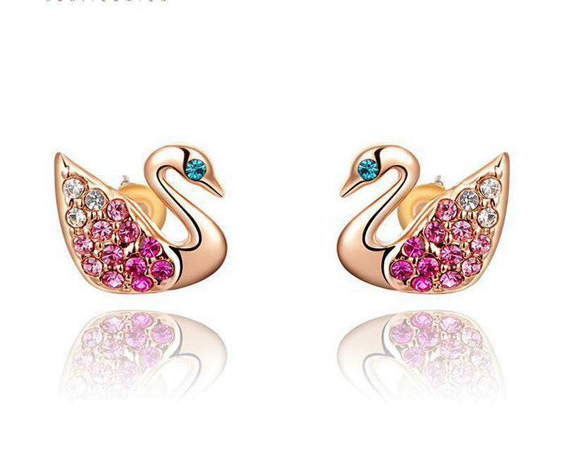 18K Rose Gold Plated Avery Earrings with Simulated Diamond