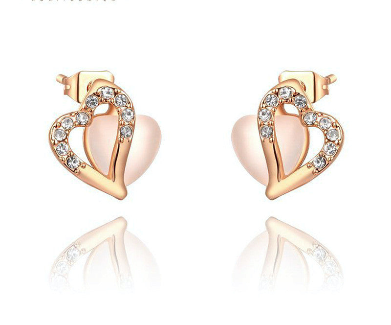 18K Rose Gold Plated Maria Earrings with Simulated Diamond