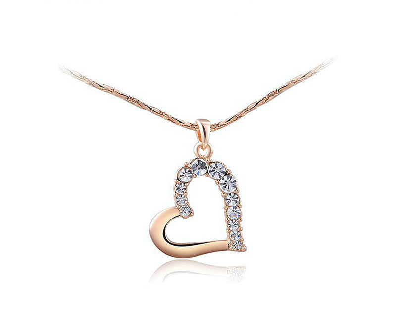 18K Rose Gold Plated Mila Necklace with Simulated Diamond