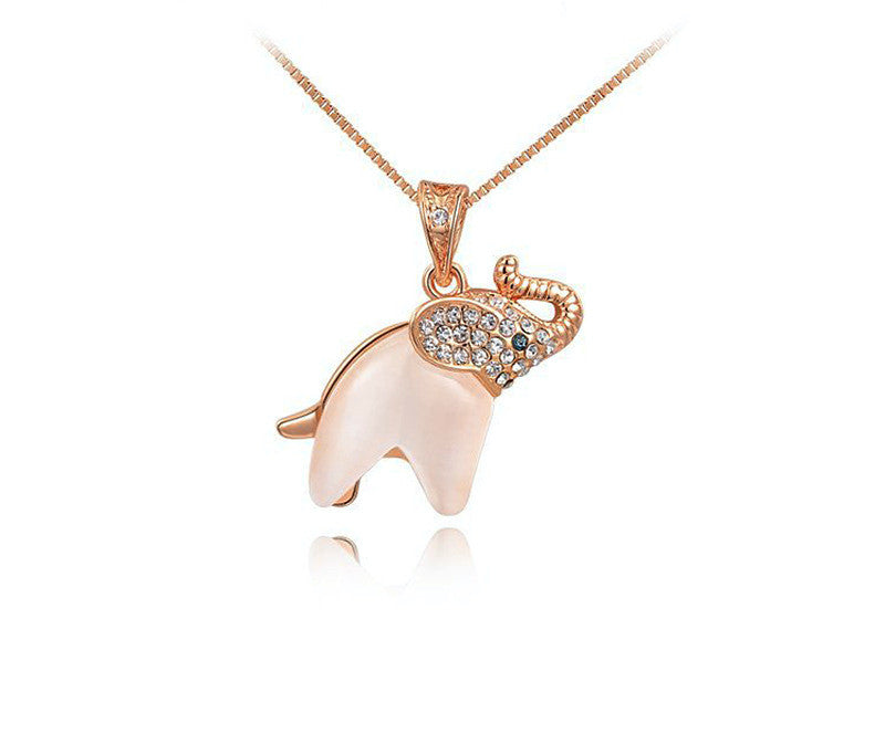 18K Rose Gold Plated Natalie Necklace with Simulated Diamond