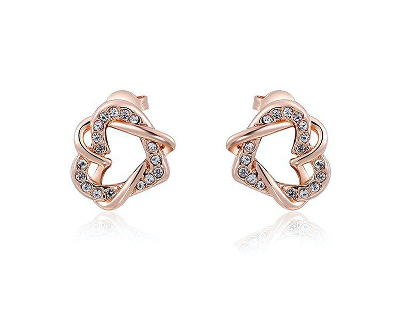 18K Rose Gold Plated Ximena Earrings with Simulated Diamond