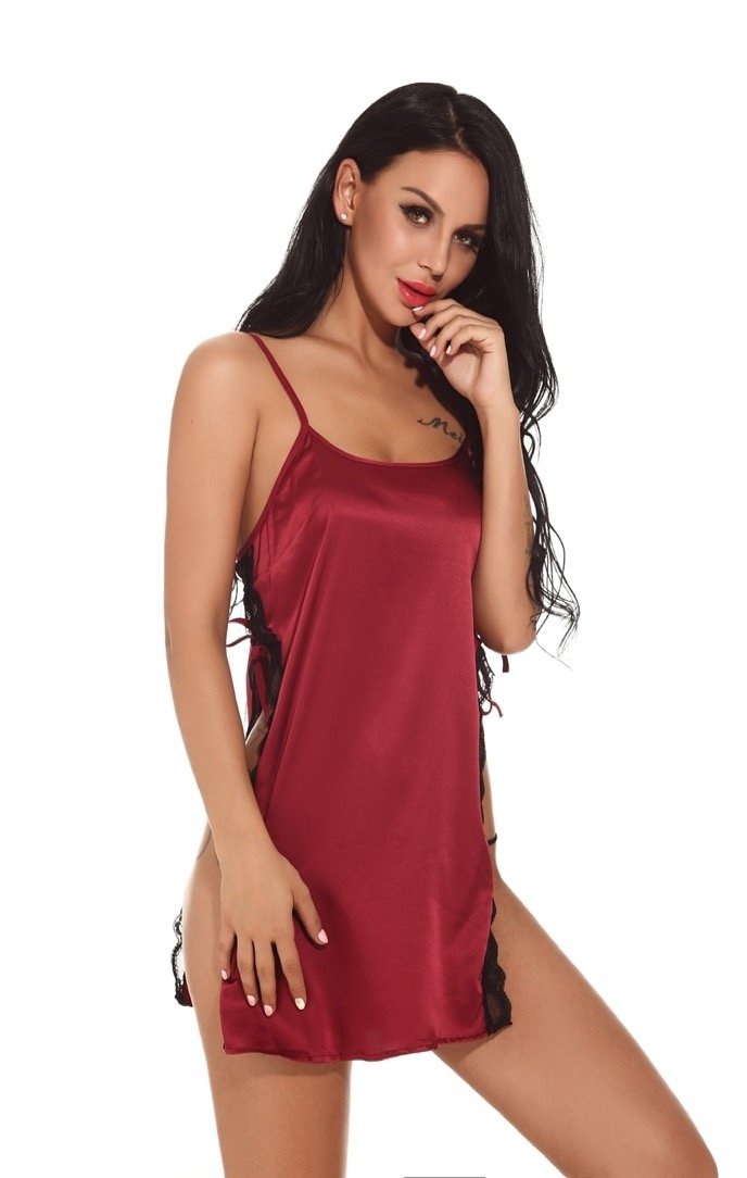 Wine Red Lingerie Chemise