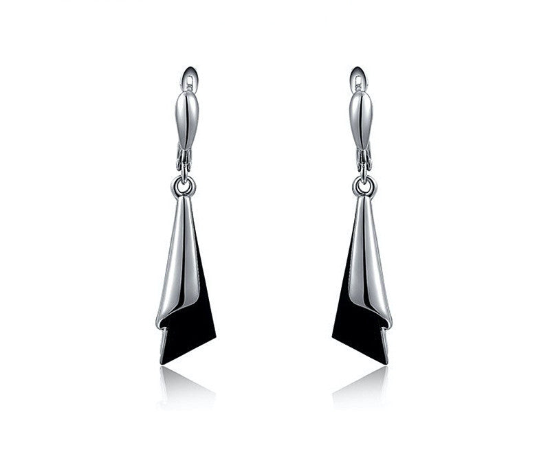 Platinum Plated Piper Earrings with Simulated Diamond